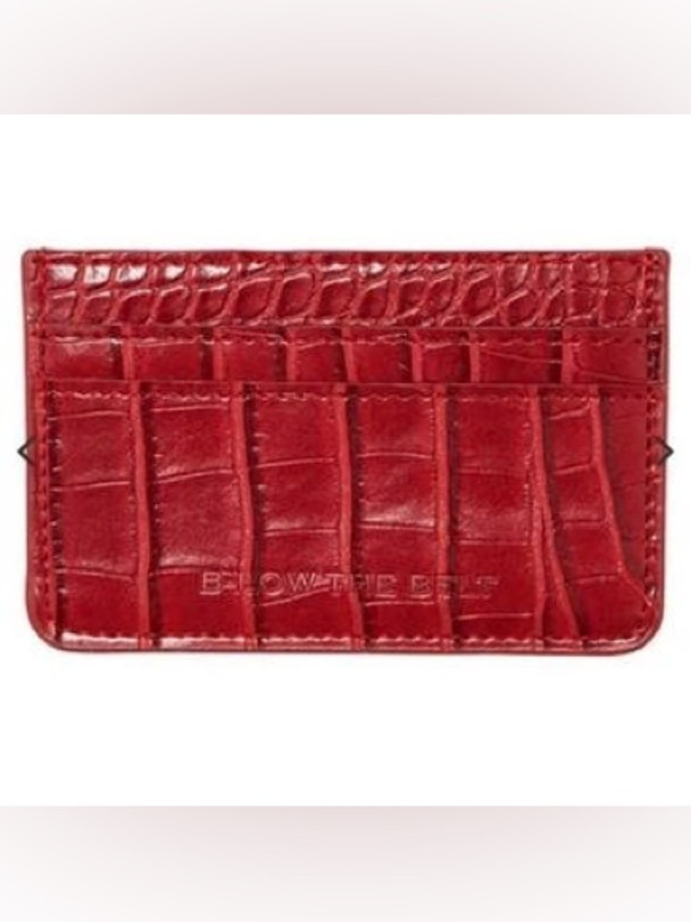 B-Low the Belt Red Croc-Embossed Card Holder